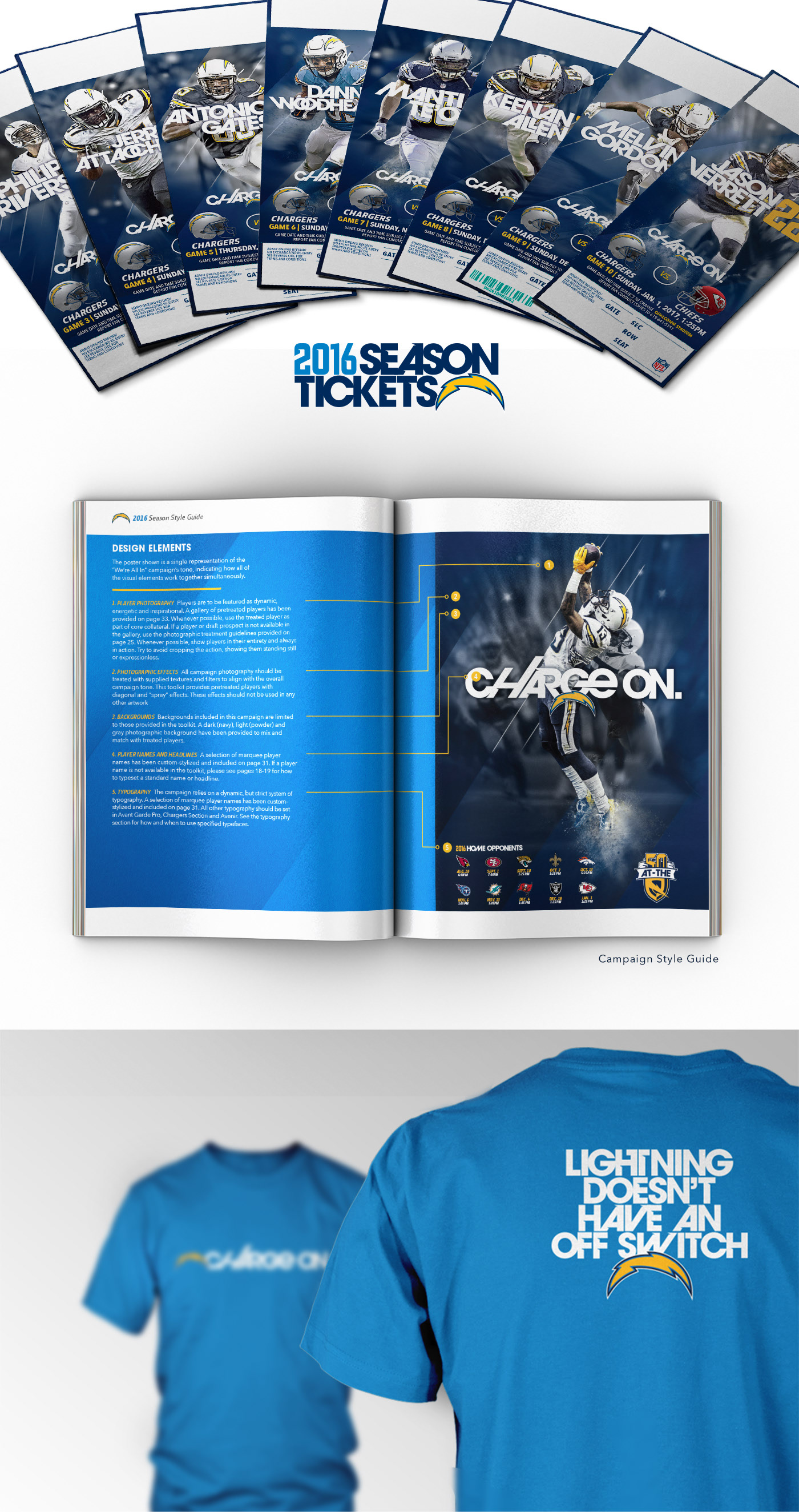 San Diego Chargers '16 Tickets, Print & Collateral